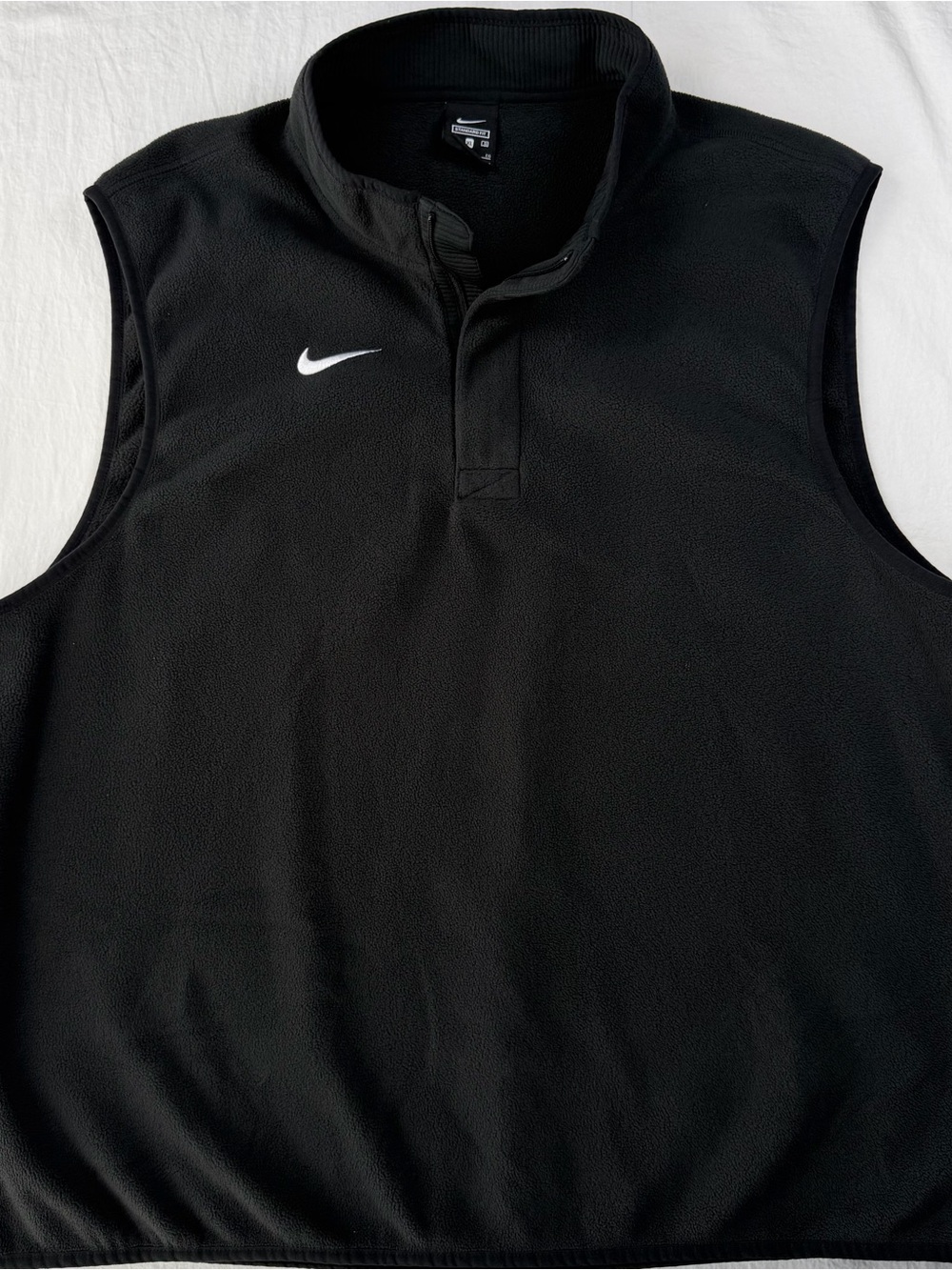 Men’s Nike Therma-FIT Fleece Vest Black XL  1/4 Zip Coaches Victory